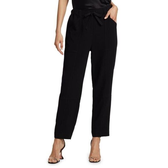Cinq à Sept Women's Sz 0 Black Alec Drawstring Straight-Leg Pants - Picture 11 of 12
